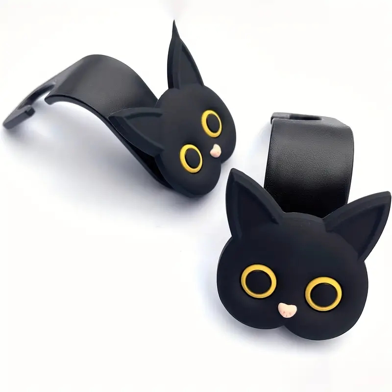 Cat face headrest hooks for car seats (pack of 2)