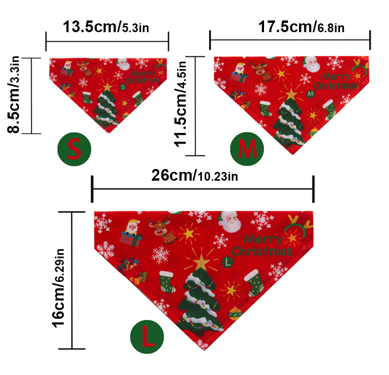 Christmas pet bandana collar (Santa print, S to L)
