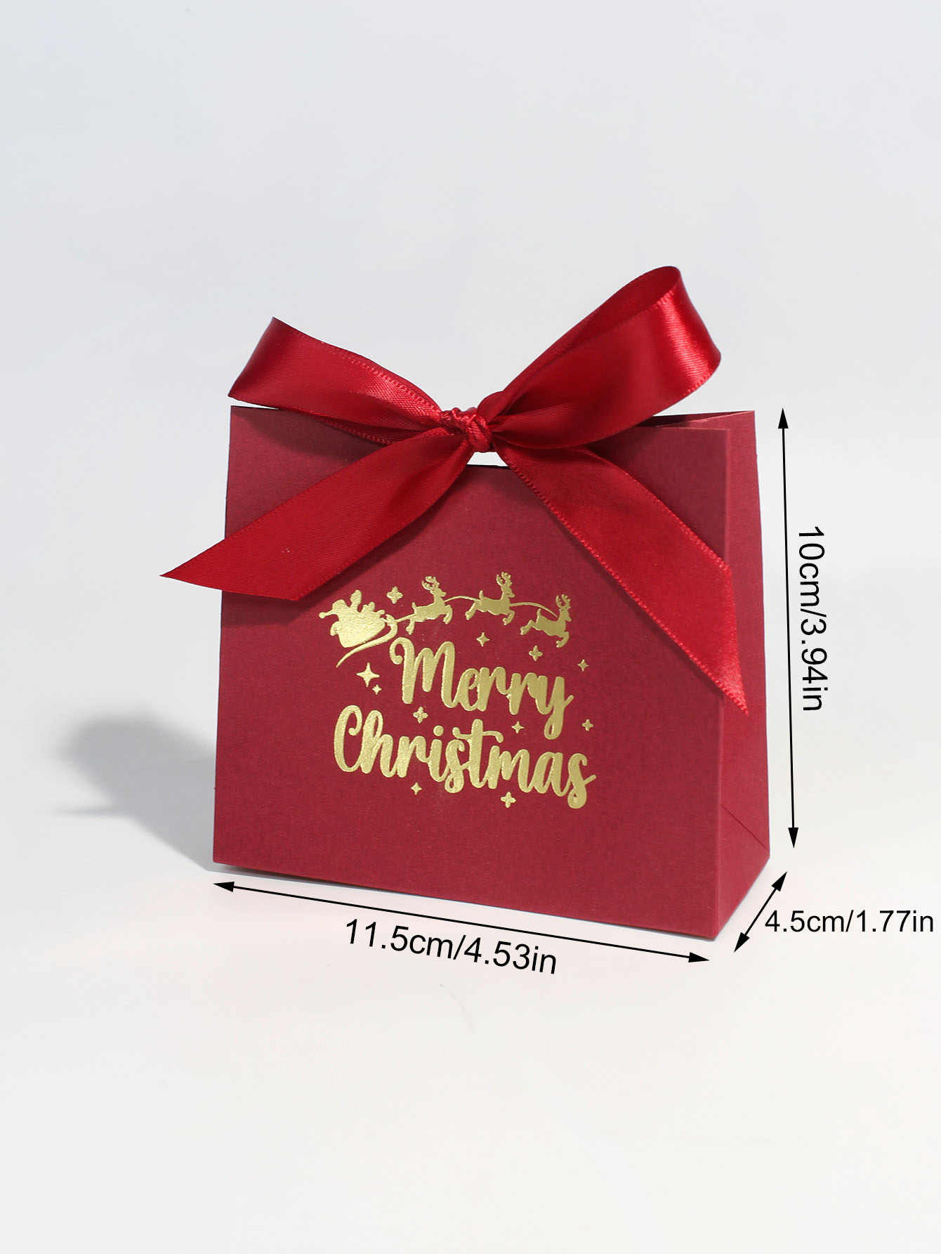 Merry Christmas gift boxes with ribbon (pack of 10 or 20)