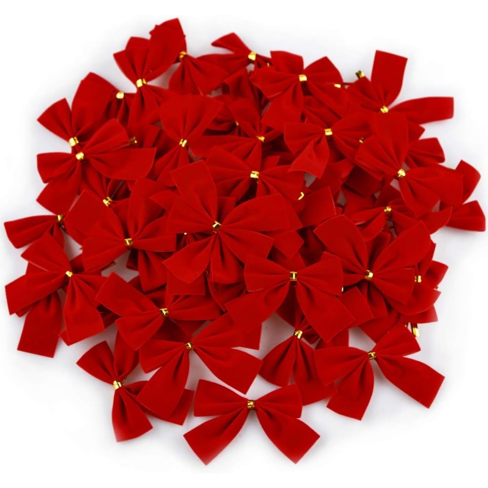 Mini Christmas tree bows (pack of 24, 5 cm)