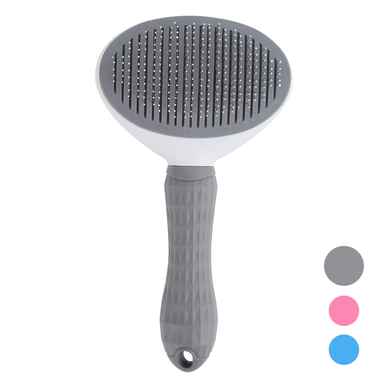 Self-cleaning slicker brush