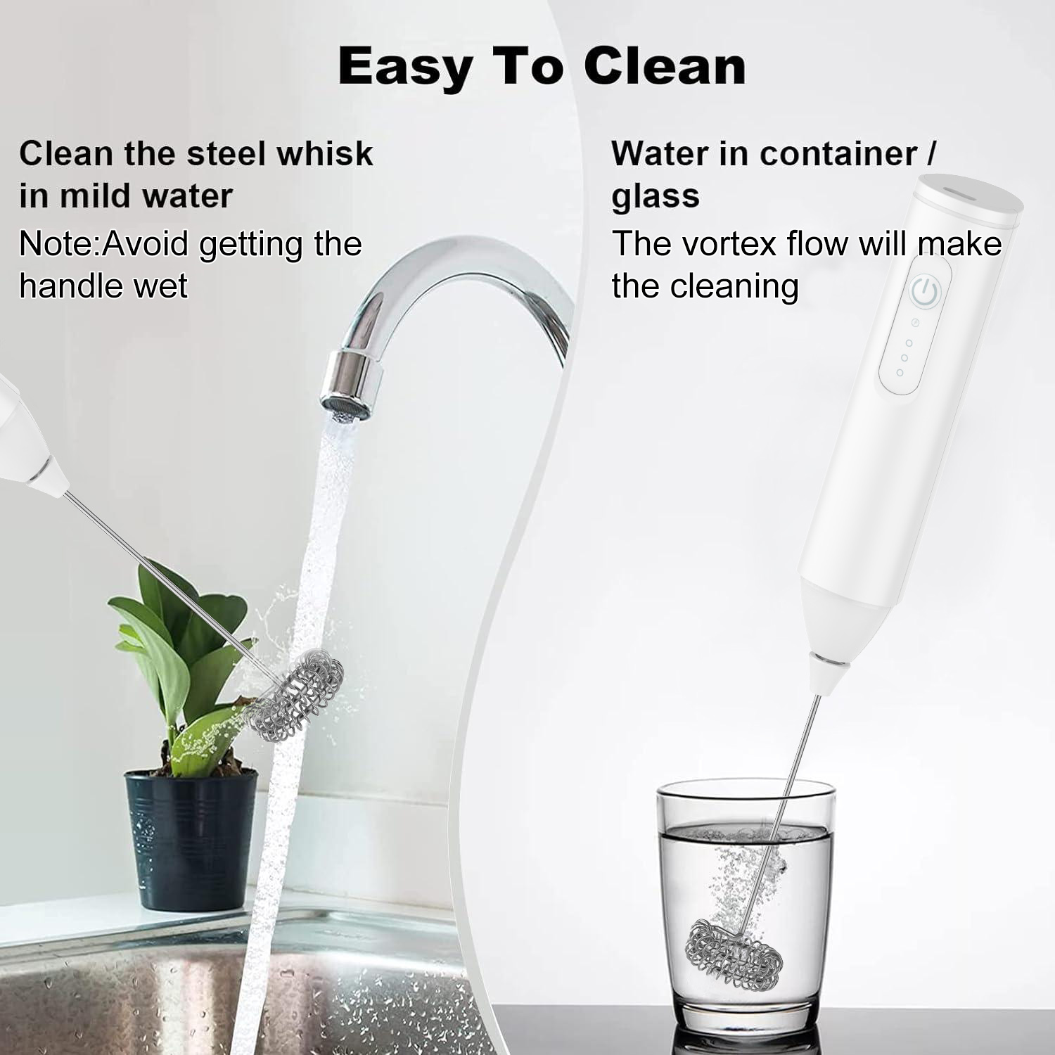 USB rechargeable milk frother (3 speeds)